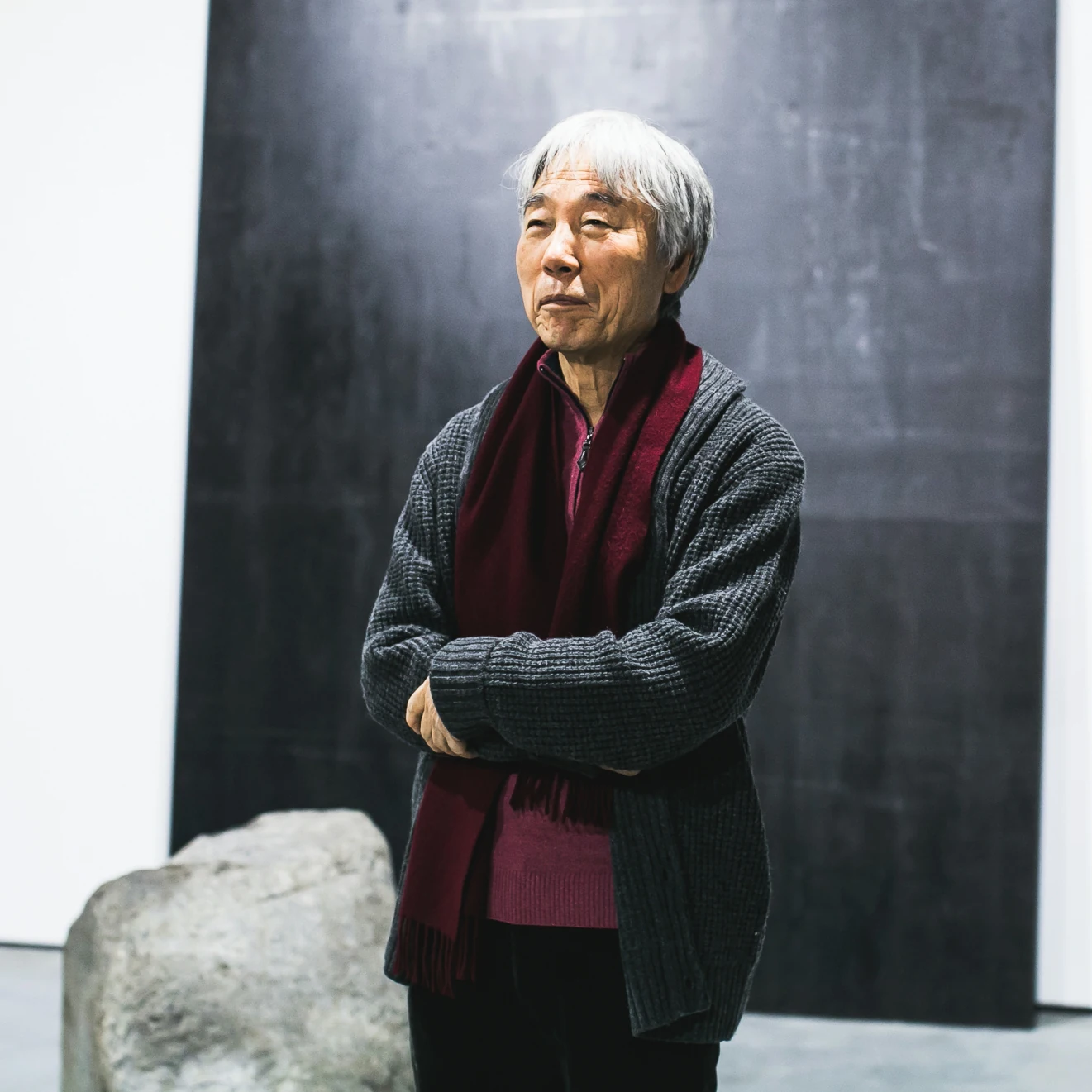 이우환 · 이우환, 전시 개막 현장에서